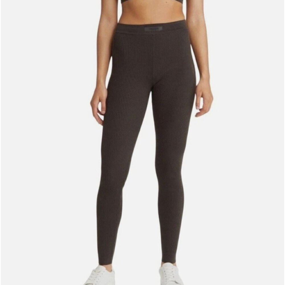 Fear of God Essentials Ribbed Brown Leggings Knit Size M
